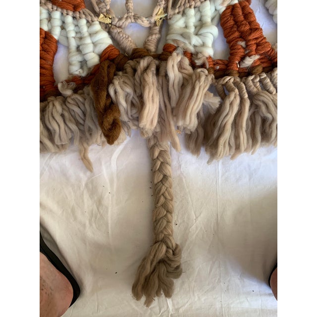 Vintage 1970s Boho Chic Handwoven Macramé Wall Hanging For Sale - Image 11 of 12