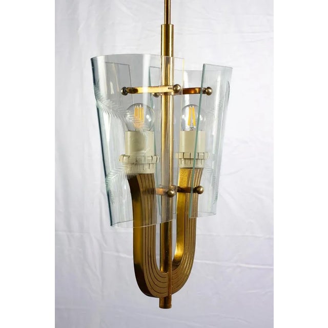 1940s Art Deco Pendant with Murano Glass by Pietro Chiesa, 1940 For Sale - Image 5 of 11