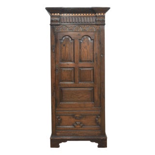 Oak Single Door Wardrobe, 1890s For Sale