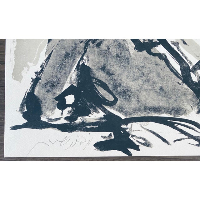 Mid 20th Century Moshe Bernstein, Polish Israeli Artist Expressionist Hand Signed Lithograph For Sale - Image 5 of 7