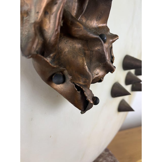 Italian Artist, Modernist Double-Sided Sculpture, 1960s, Copper & Marble For Sale - Image 4 of 9