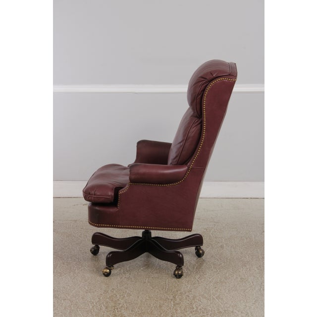 Traditional Hancock & Moore Leather Executive Desk Chair For Sale - Image 3 of 15