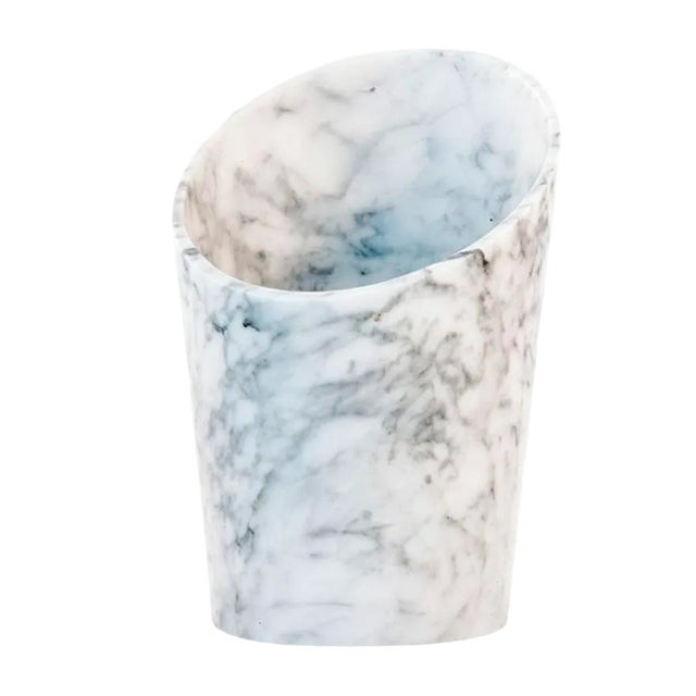 Single Glacette in White Carrara Marble from Fiammettav Home Collection For Sale