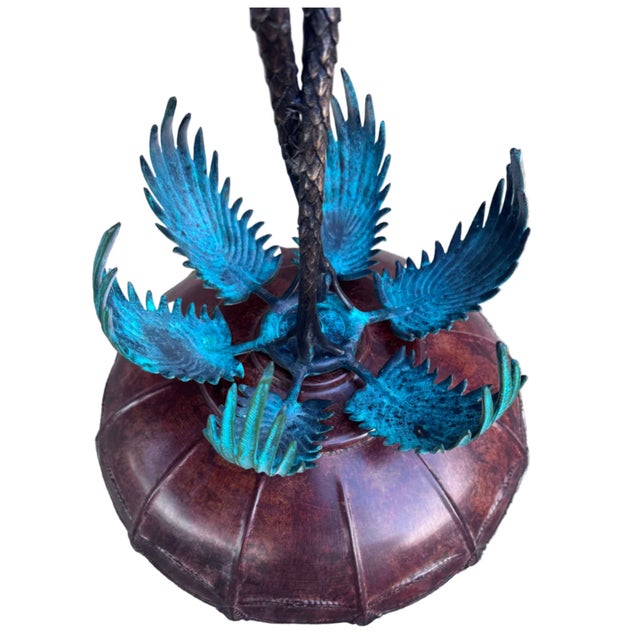 Metal Late 20th Century Anglo Indian Bronze Serving Bowl on a Palm Tree Stand With Camel For Sale - Image 7 of 7