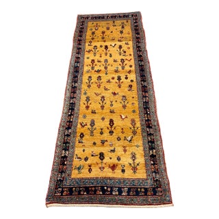 3ft 2in × 9ft 4in Persian-Style Wool Runner Rug, Vintage For Sale