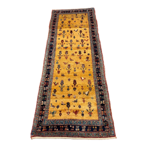 3ft 2in × 9ft 4in Persian-Style Wool Runner Rug, Vintage