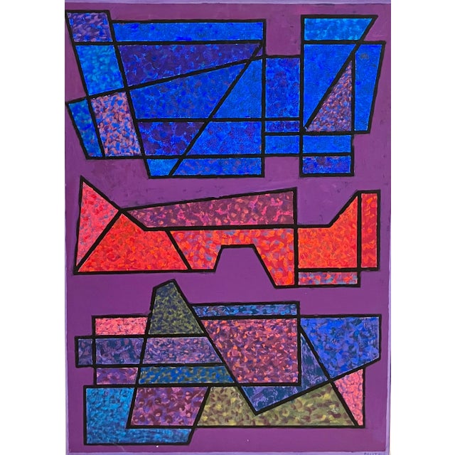 Edgard Pillet (French, 1912-1996). Modern Abstract oil painting on canvas. Titled "Olifant". A vibrant work featuring...