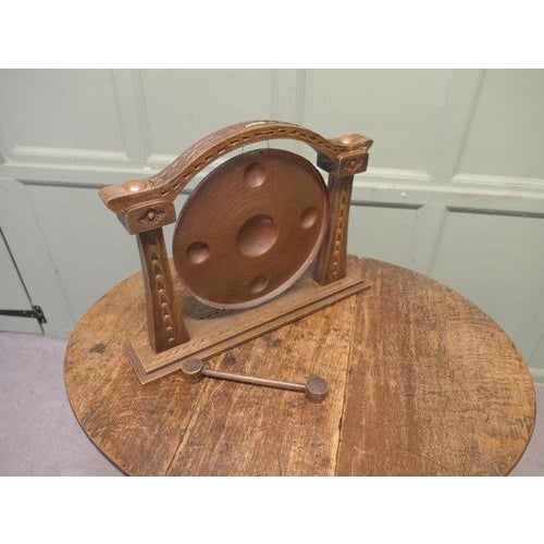 Arts and Crafts French Carved Copper Table Gong, 1890 For Sale - Image 6 of 8