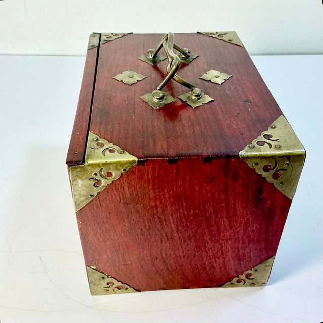 Late 19th C. Antique Chinese Boho Chic Chinoiserie Mahjong Game Set, Rosewood & Brass Box. For Sale - Image 14 of 15