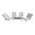 Vintage 1950s Woodward Style Wrought Iron White Chantilly Rose Pattern Set of 5 With Water Proof Cushion Patio Furniture For Sale