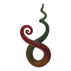 Mid-Century Multicolored Murano Italian Glass Swirl Sculpture