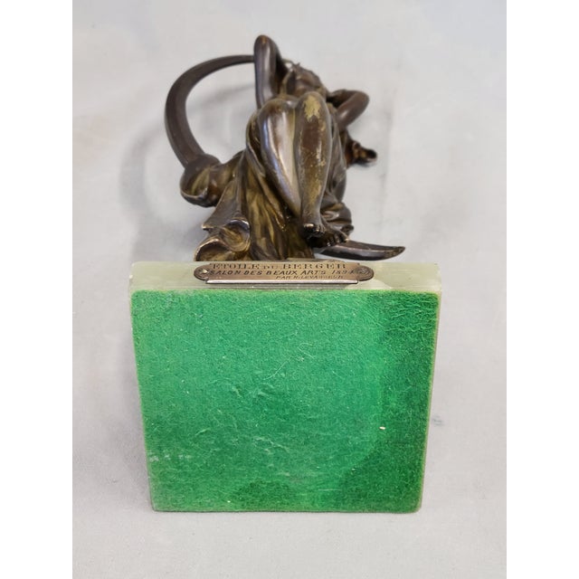 Antique French Art Nouveau Bronze Sculpture of a Woman Signed H. Levasseur (Rl) For Sale - Image 11 of 12