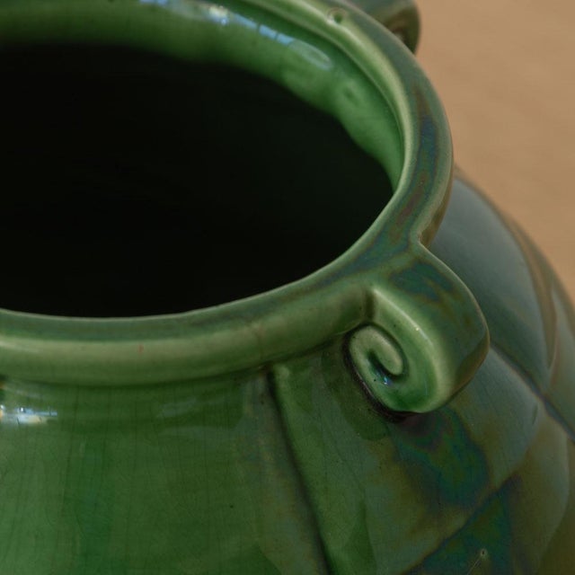 1960s French Green Ceramic Vase For Sale - Image 9 of 11