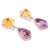 Natural diamond 2.14cts &crystal 35.33cts&amethyst42.04cts earring in 18k gold For Sale - Image 4 of 6