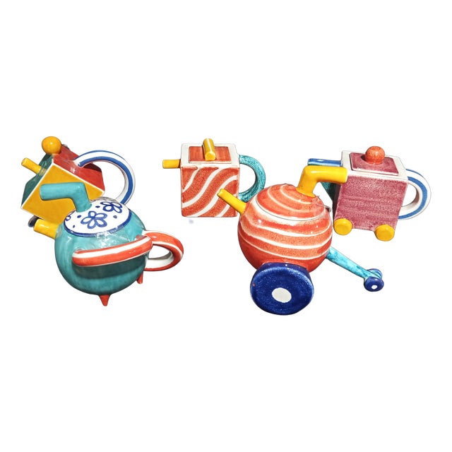 Spanish Teapots from Cerámicas Benlloch, 1990s, Set of 5 For Sale