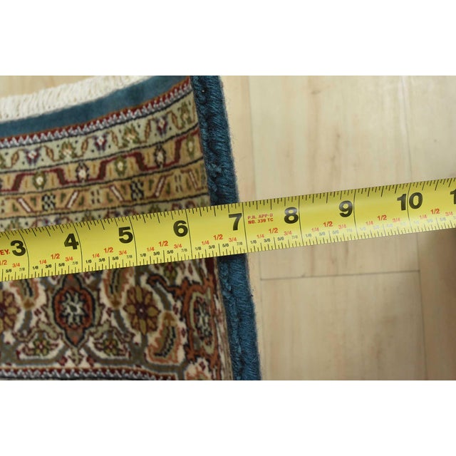Tabriz Mahi Rug 8' X 10'3'' Blue Wool Traditional Hand-Knotted Oriental Carpet For Sale - Image 13 of 15