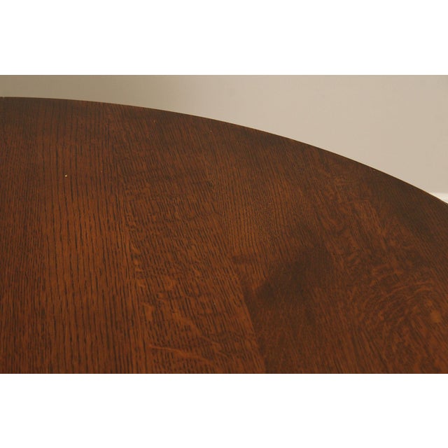 Stickley Mission Collection Oak Round Pedestal Dining Table For Sale - Image 14 of 18