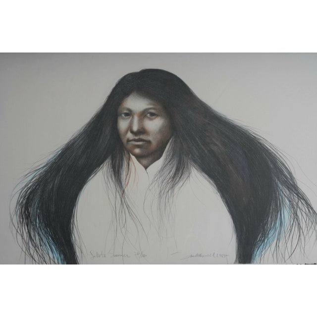 Rustic Frank Howell "Lakota Summer" 1985 Signed Original Lithograph, 26/140, Framed For Sale - Image 3 of 8