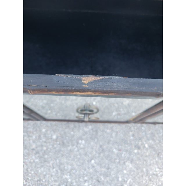 Vintage Mirrored Dark Stained Bamboo 3 Drawer Dorothy Draper Style Chest of Drawers For Sale - Image 12 of 12