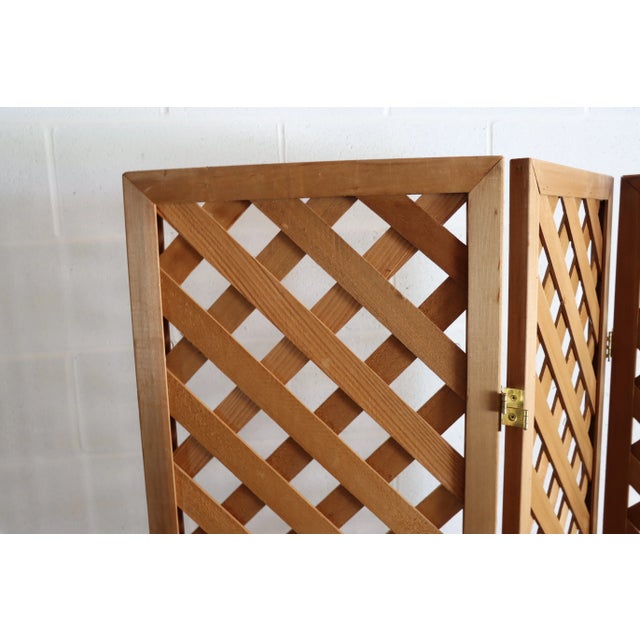 Mid 20th Century Mid Century Pine Folding Screen For Sale - Image 5 of 6