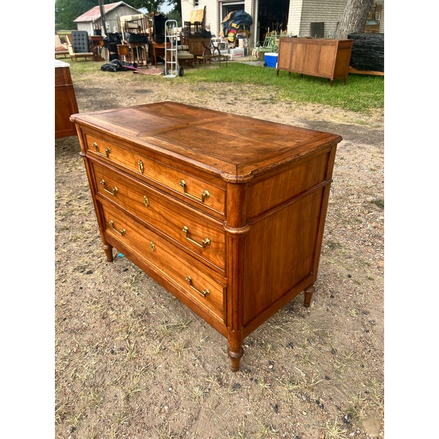 French 19th Century Louis XVI Solid Walnut Chest of Drawers For Sale - Image 11 of 12