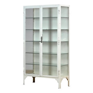 Vintage Iron Medical Cabinet, 1930s For Sale