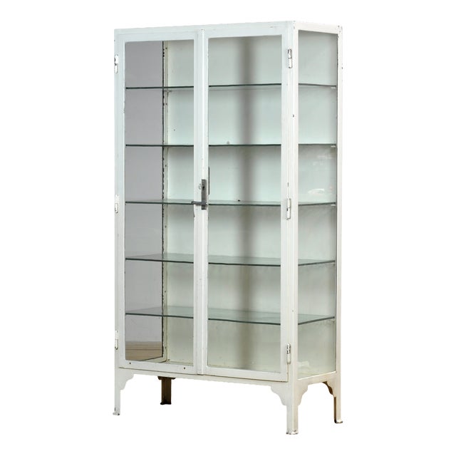 Vintage Iron Medical Cabinet, 1930s For Sale
