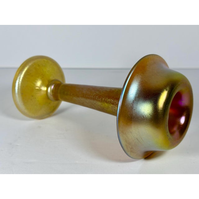 Loetz Candia Silberiris Art Glass Vase: Gold Iridescent Mushroom Form For Sale - Image 6 of 10