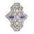 Art Deco 1930s Art Deco Diamond Sapphire Platinum Ring, Size 6.5 For Sale - Image 3 of 5