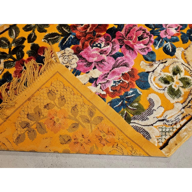Vintage Rugs in Printed Velvet, 1950s, Set of 3 For Sale - Image 9 of 10