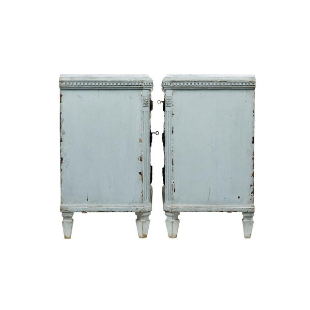 pair of 19th century chest of drawers with faux marble tops circa 1870. good quality pair of swedish commodes. rectangular...