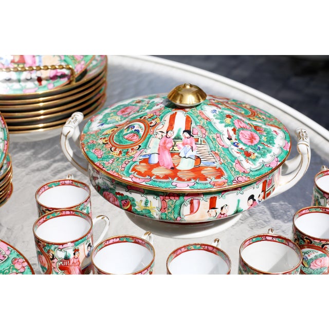 Incredible Collection of Vintage Chinese Rose Medallion Dinnerware