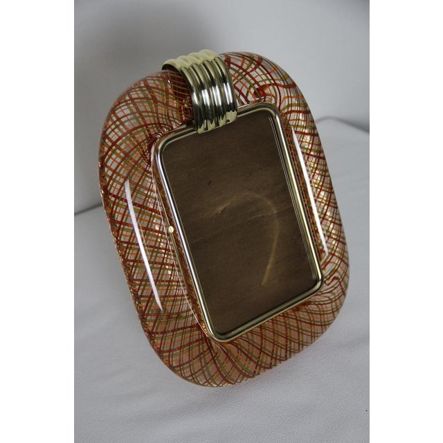 2000 - 2009 Photo Frame in Red Filigree Murano Glass, 2000s For Sale - Image 5 of 16