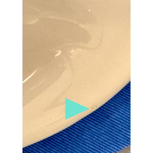 White Italian Ceramic Platter With Embossed Lemons For Sale - Image 8 of 11