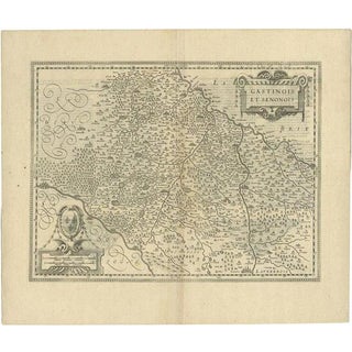 Antique Map of Étampes and Sens by Janssonius, 1650s For Sale