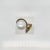 Vintage Brutalist Textured 14 Karat Yellow Gold & Baroque Pearl Cocktail Ring Size 4.5 For Sale - Image 9 of 12