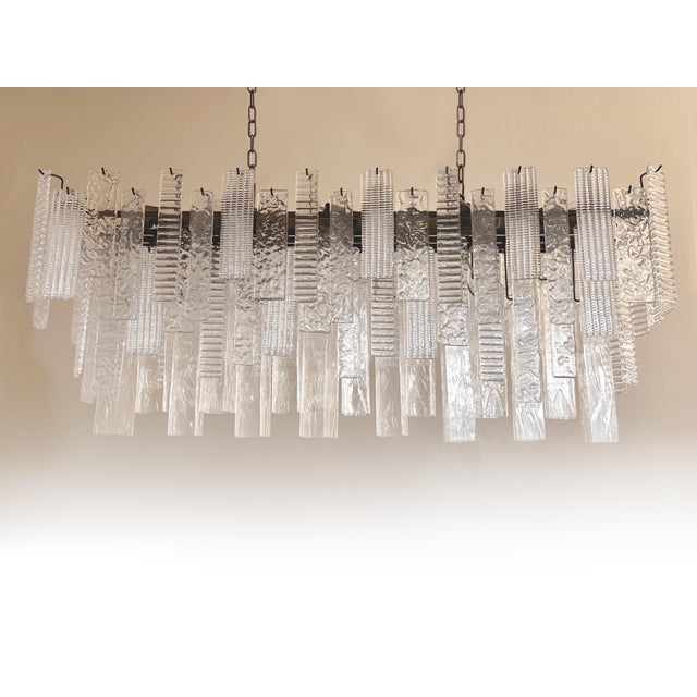 Contemporary Italian Rectangular Strip “Listelli” Murano Glass Chandelier by Simoeng For Sale - Image 9 of 10