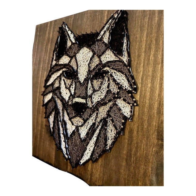 Handmade String Art -Abstract Geometric Wolf For Sale