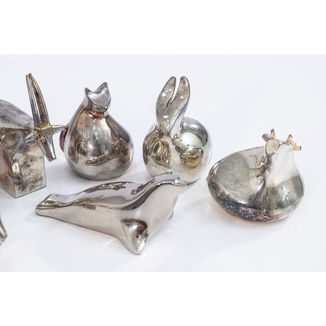 Dansk Set of 9 Vintage 1970s Gunnar Cyren for Dansk Zoo Series Silver Plated Animals For Sale - Image 4 of 4