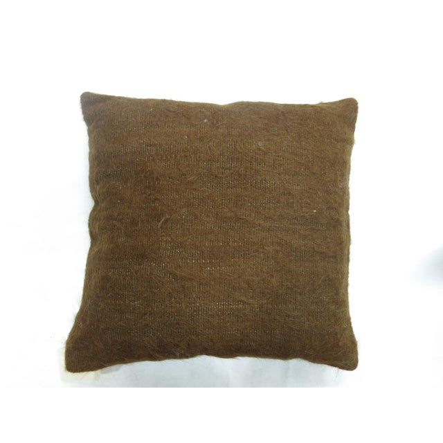 Early 20th Century Brown Turkish Mohair Rug Pillow For Sale - Image 5 of 5