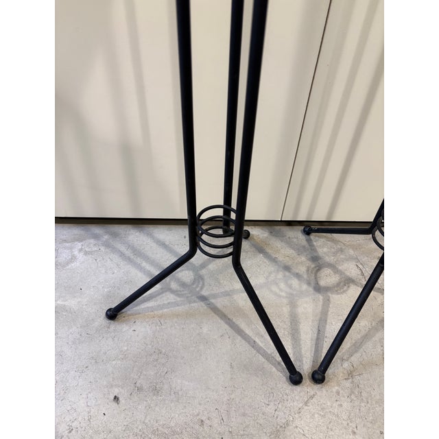 Mid 20th Century Post Modern Atomic Metal Floor Candle Holders Candleabra a Pair For Sale - Image 5 of 6