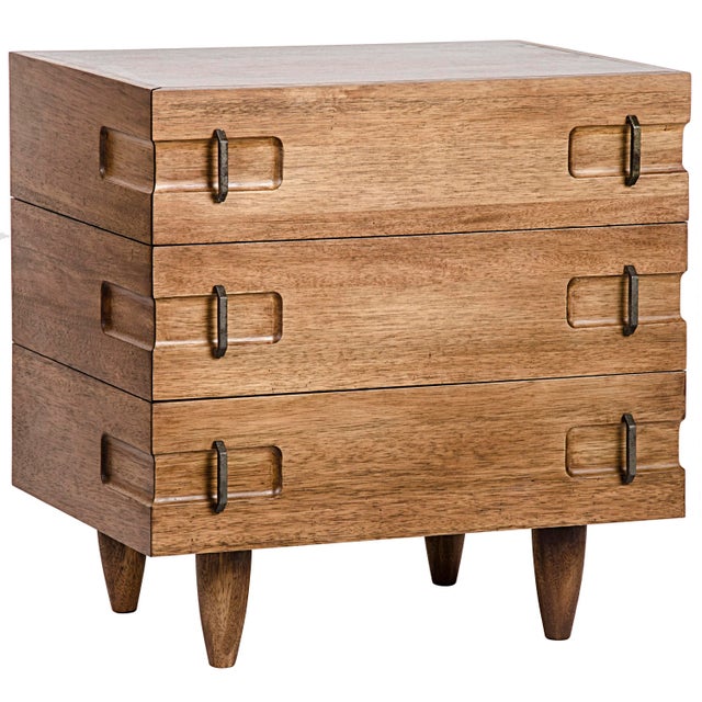 Deceptively rustic and rough-hewn, this primitive side table's sophisticated side is subtler. But look a bit closer and...