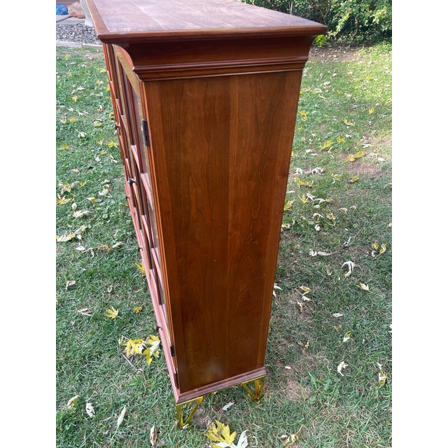Ethan Allen Mount Vernon Hutch Top Curio Display Wood and Glass Display Cabinet For Sale - Image 12 of 12