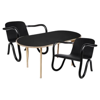 Kolho Original Coffee Table and Lounge Chairs in Black by Made by Choice, Set of 3 For Sale