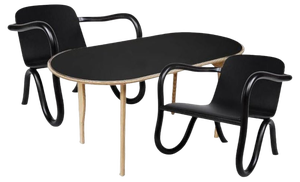 Kolho Original Coffee Table and Lounge Chairs in Black by Made by Choice, Set of 3