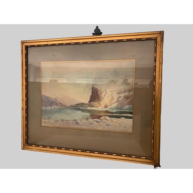 Mountain Landscape, 20th Century, Gouache, Framed For Sale - Image 4 of 12