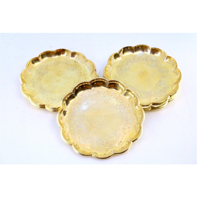 Bread Plates in Gilded Silver with Engraved Plant Motifs, Set of 8 For Sale - Image 6 of 7