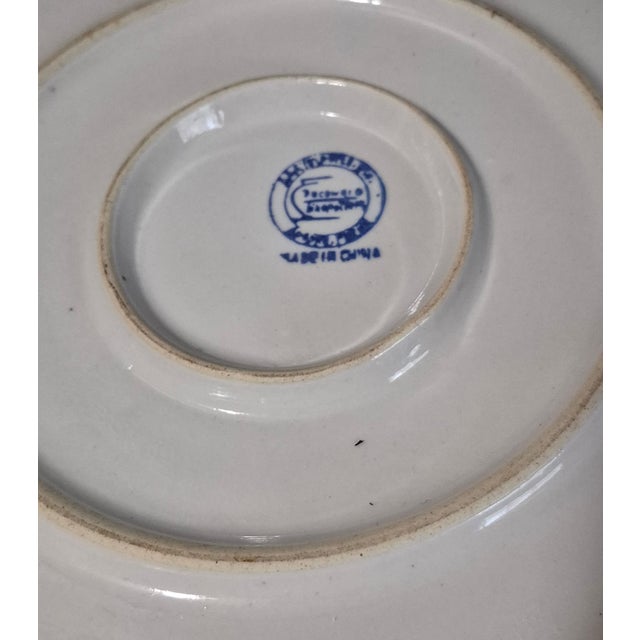 Vintage Large Bonsai Succulent Jardinière Planter Asian Blue Floral Motif For Sale - Image 9 of 12