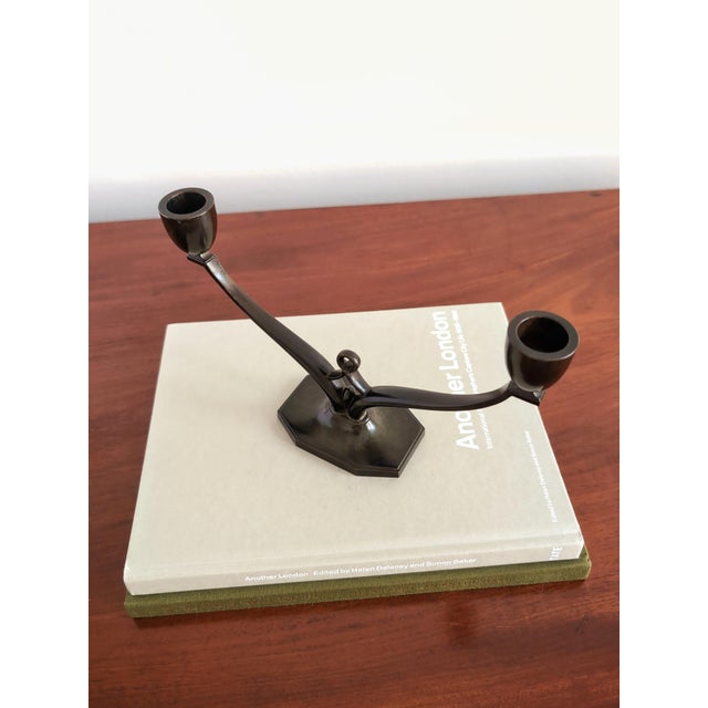 1930s Art Deco Bronze Candelabra from Just Andersen, 1930s For Sale - Image 5 of 17
