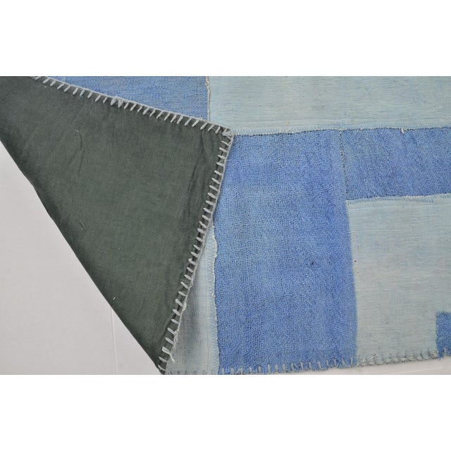 Blue Vintage Turkish Kilim Rug For Sale - Image 10 of 10